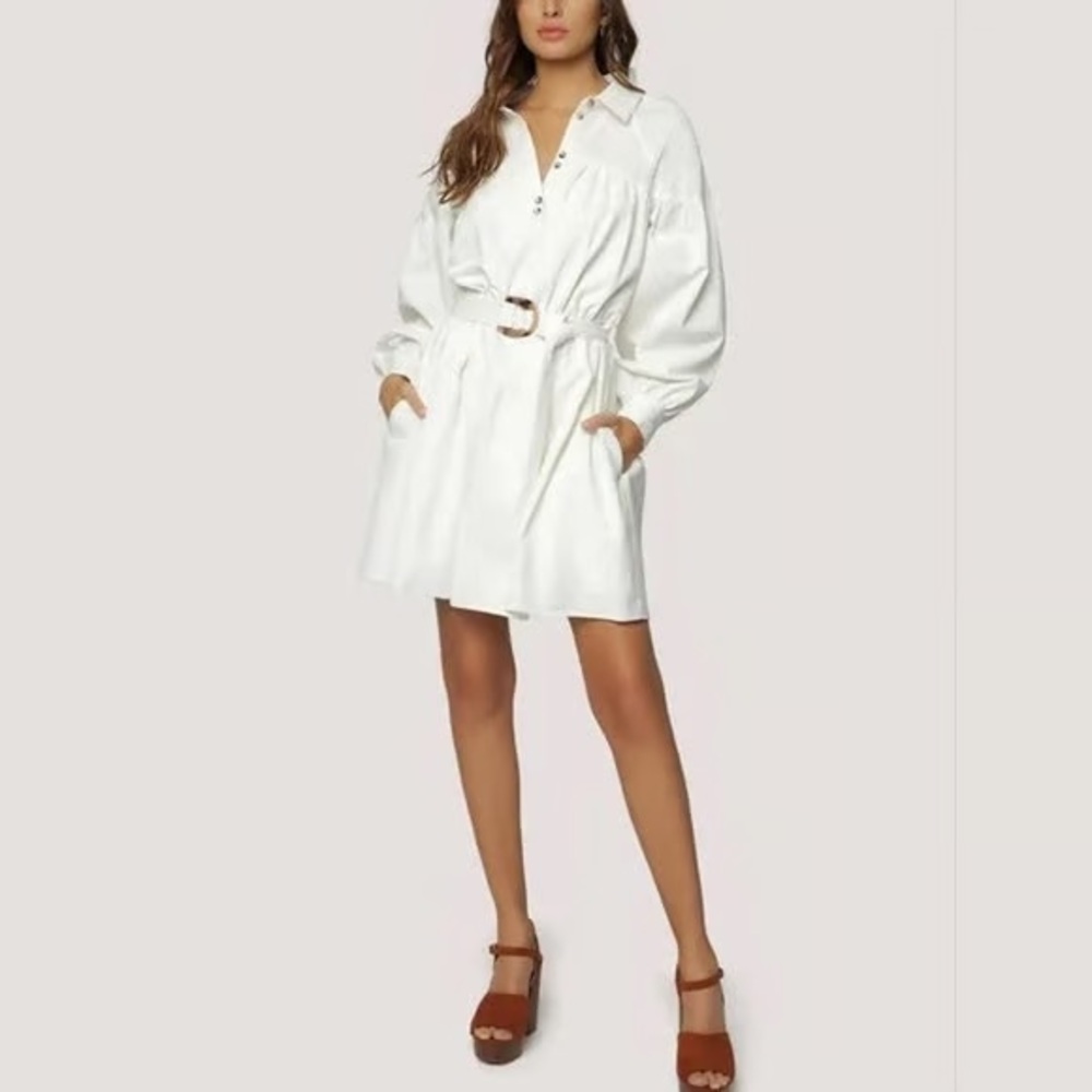 Lost + Wander Cream Button-Up Dress